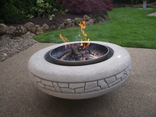 Concrete Firepit (Firepot) Hand-Carved by Joe Rivera & Cristi Mason-Rivera (Rockwall Design) - Image 2